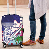 Biba Guam Liberation Day Luggage Cover Tano y Chamoru Latte Stone Blue LT14 Blue - Polynesian Pride