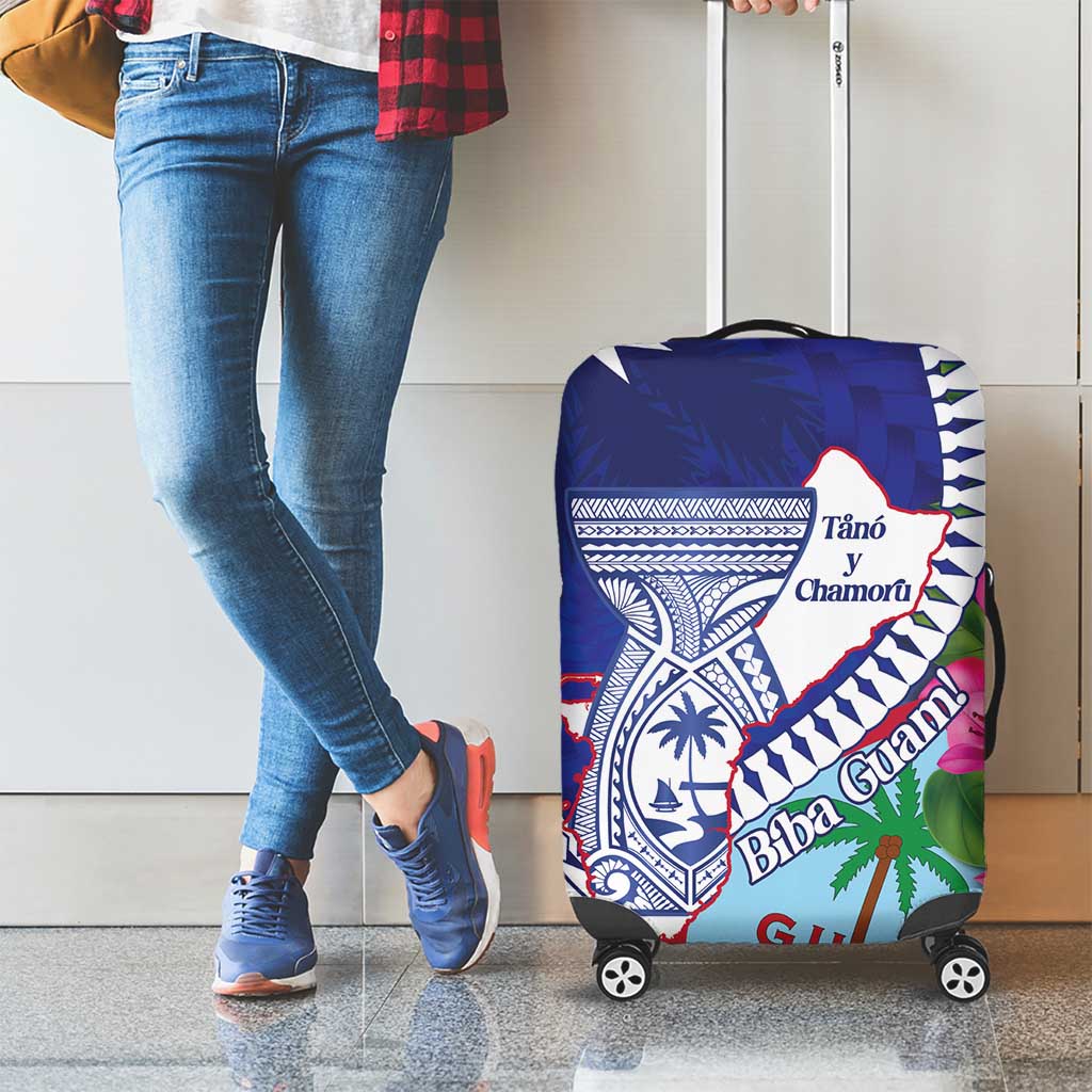 Biba Guam Liberation Day Luggage Cover Tano y Chamoru Latte Stone Blue LT14 - Polynesian Pride