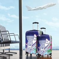 Biba Guam Liberation Day Luggage Cover Tano y Chamoru Latte Stone Blue LT14 - Polynesian Pride