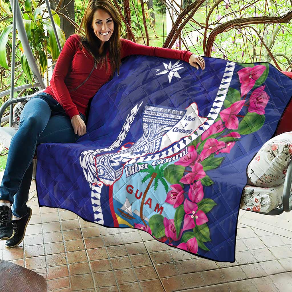Biba Guam Liberation Day Quilt Tano y Chamoru Latte Stone Blue LT14 - Polynesian Pride