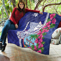 Biba Guam Liberation Day Quilt Tano y Chamoru Latte Stone Blue LT14 - Polynesian Pride