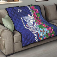Biba Guam Liberation Day Quilt Tano y Chamoru Latte Stone Blue LT14 - Polynesian Pride