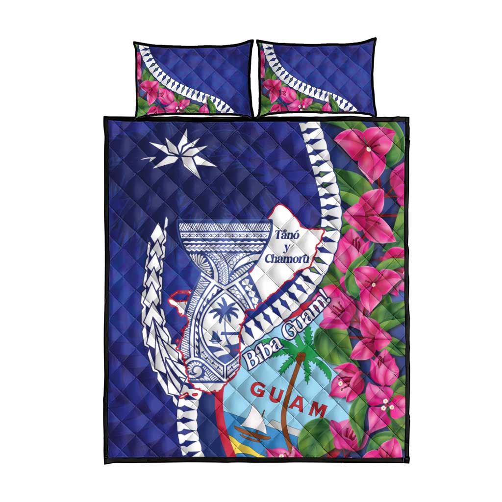 Biba Guam Liberation Day Quilt Bed Set Tano y Chamoru Latte Stone Blue LT14 - Polynesian Pride