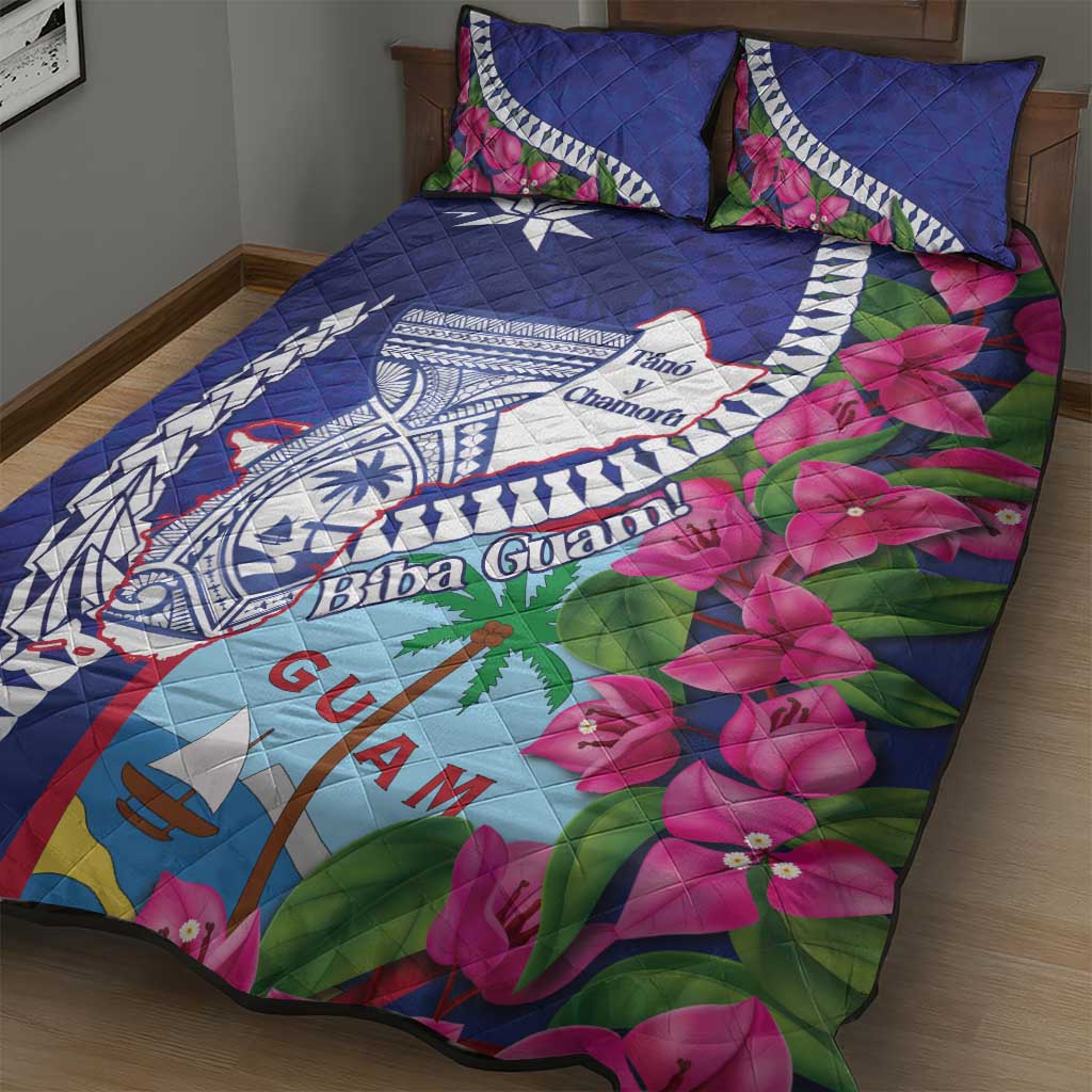 Biba Guam Liberation Day Quilt Bed Set Tano y Chamoru Latte Stone Blue LT14 - Polynesian Pride