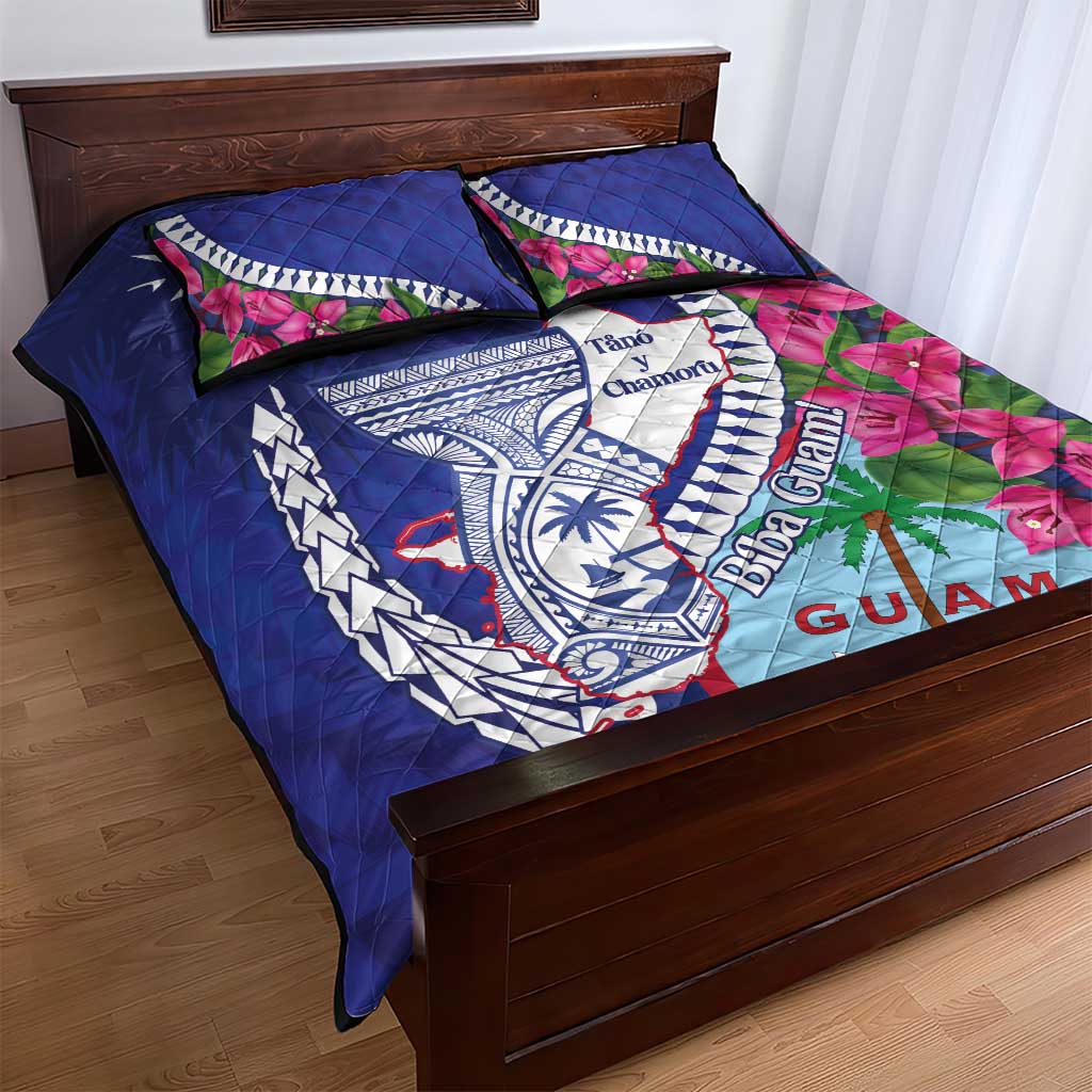Biba Guam Liberation Day Quilt Bed Set Tano y Chamoru Latte Stone Blue LT14 - Polynesian Pride