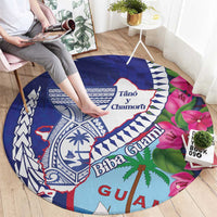 Biba Guam Liberation Day Round Carpet Tano y Chamoru Latte Stone Blue LT14 - Polynesian Pride