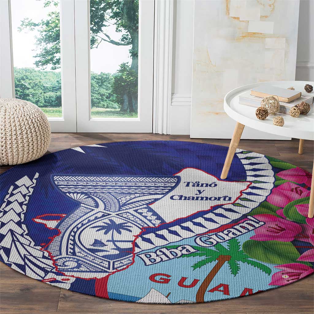 Biba Guam Liberation Day Round Carpet Tano y Chamoru Latte Stone Blue LT14 - Polynesian Pride