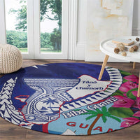 Biba Guam Liberation Day Round Carpet Tano y Chamoru Latte Stone Blue LT14 - Polynesian Pride
