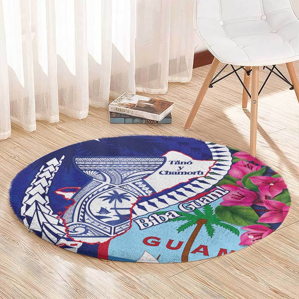 Biba Guam Liberation Day Round Carpet Tano y Chamoru Latte Stone Blue LT14 - Polynesian Pride