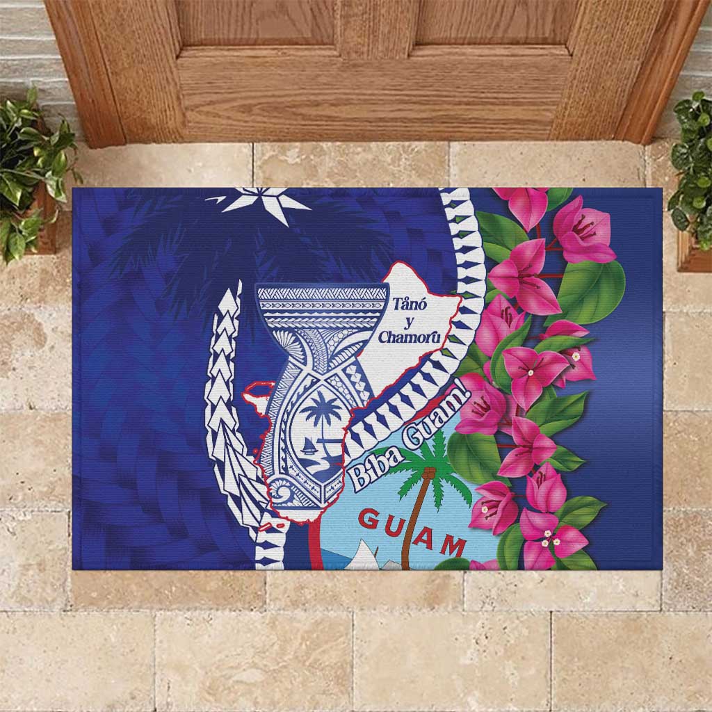 Biba Guam Liberation Day Rubber Doormat Tano y Chamoru Latte Stone Blue LT14 Blue - Polynesian Pride