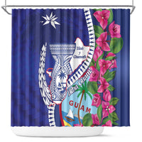 Biba Guam Liberation Day Shower Curtain Tano y Chamoru Latte Stone Blue LT14 Blue - Polynesian Pride