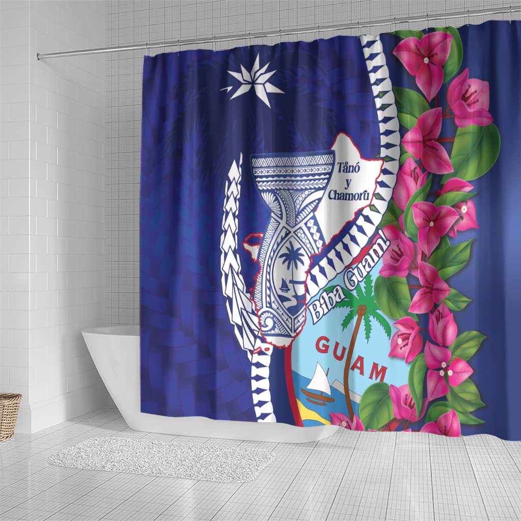 Biba Guam Liberation Day Shower Curtain Tano y Chamoru Latte Stone Blue LT14 - Polynesian Pride