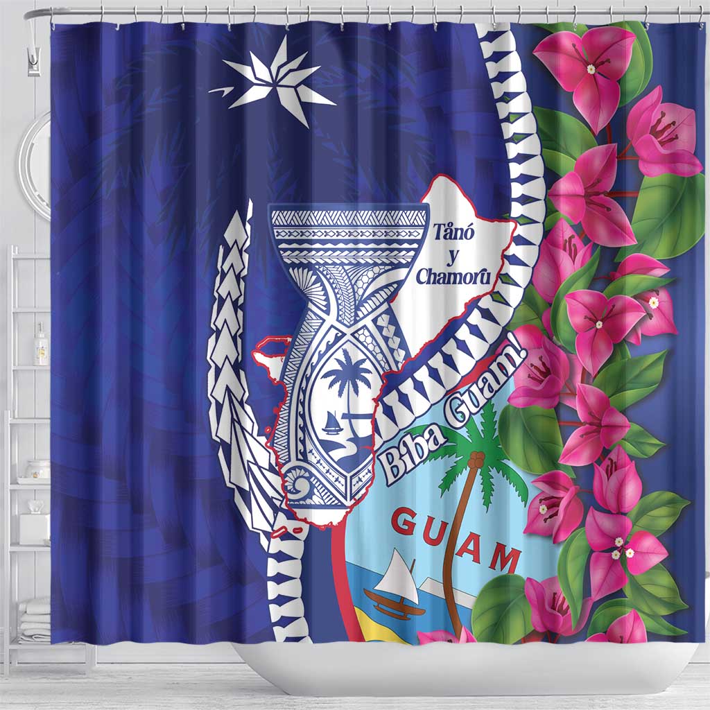 Biba Guam Liberation Day Shower Curtain Tano y Chamoru Latte Stone Blue LT14 - Polynesian Pride