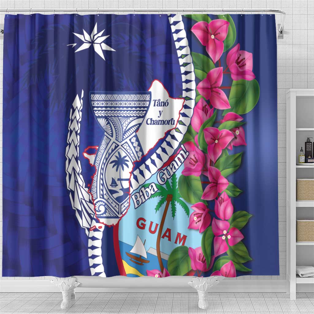 Biba Guam Liberation Day Shower Curtain Tano y Chamoru Latte Stone Blue LT14 - Polynesian Pride