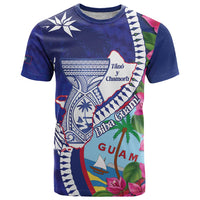 Biba Guam Liberation Day T Shirt Tano y Chamoru Latte Stone Blue LT14 Blue - Polynesian Pride