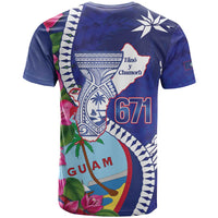 Biba Guam Liberation Day T Shirt Tano y Chamoru Latte Stone Blue LT14 - Polynesian Pride