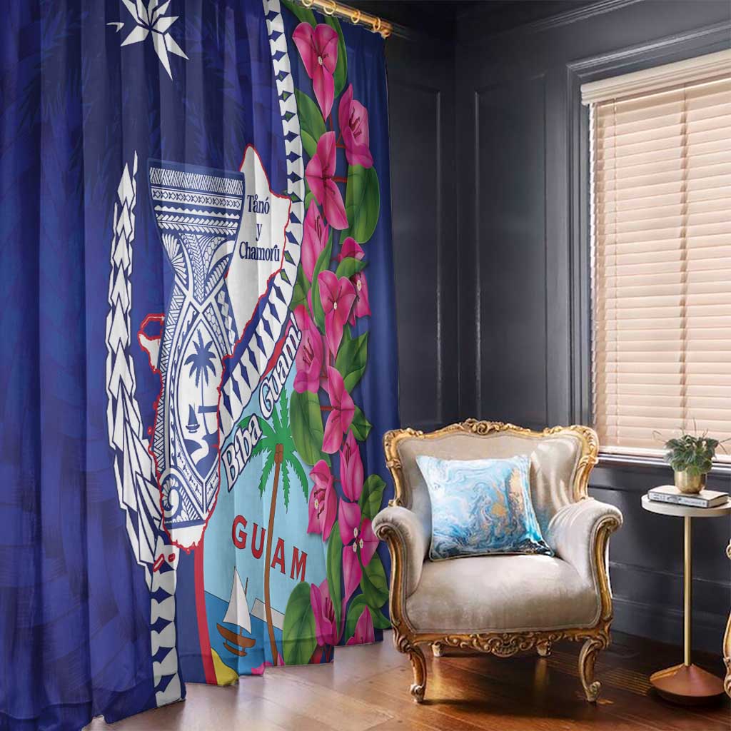 Biba Guam Liberation Day Window Curtain Tano y Chamoru Latte Stone Blue LT14 - Polynesian Pride