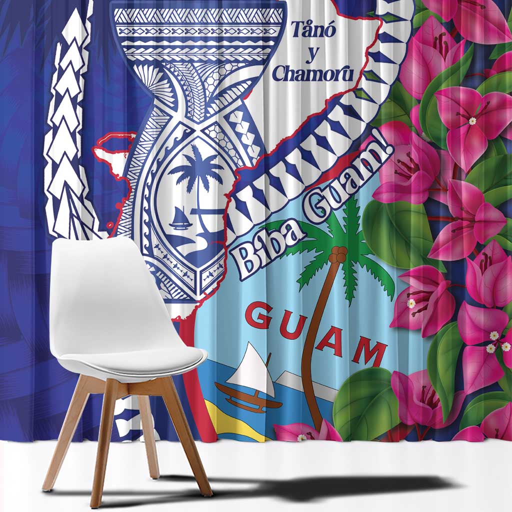 Biba Guam Liberation Day Window Curtain Tano y Chamoru Latte Stone Blue LT14 - Polynesian Pride