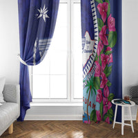 Biba Guam Liberation Day Window Curtain Tano y Chamoru Latte Stone Blue LT14 - Polynesian Pride