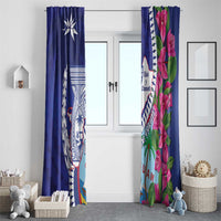 Biba Guam Liberation Day Window Curtain Tano y Chamoru Latte Stone Blue LT14 - Polynesian Pride