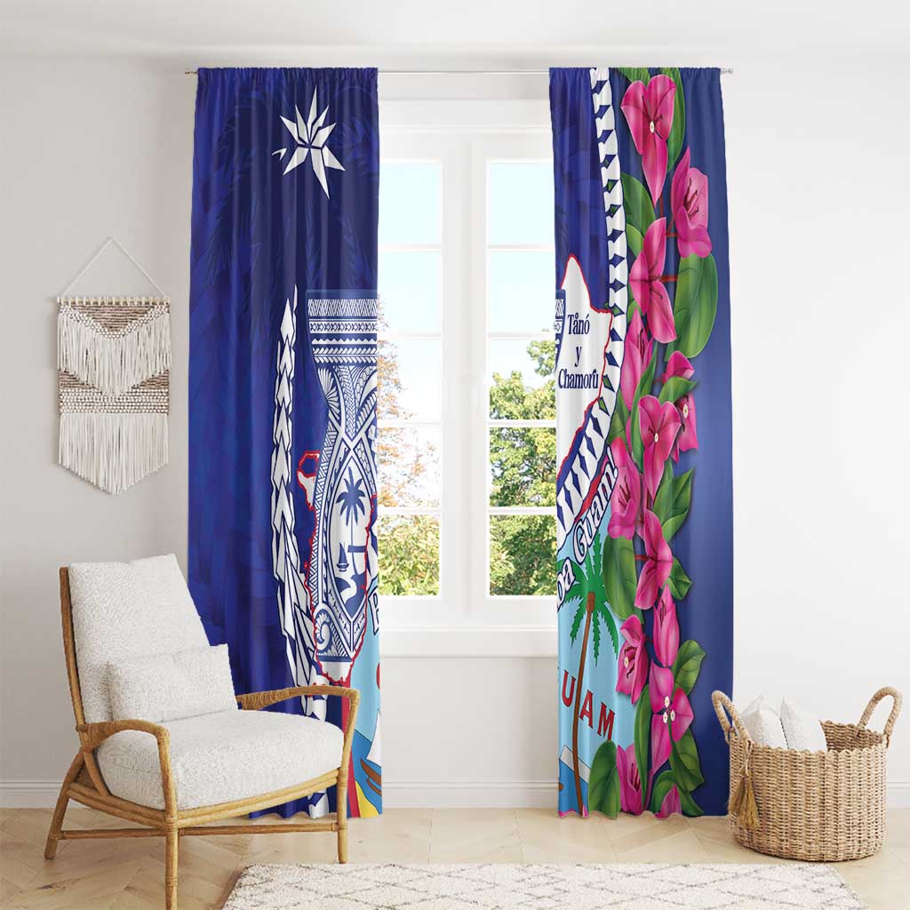 Biba Guam Liberation Day Window Curtain Tano y Chamoru Latte Stone Blue LT14 - Polynesian Pride