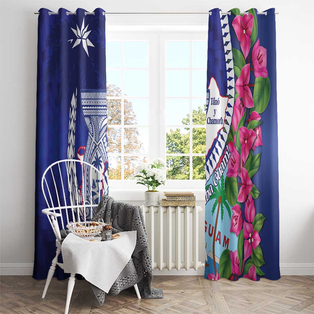 Biba Guam Liberation Day Window Curtain Tano y Chamoru Latte Stone Blue LT14 - Polynesian Pride