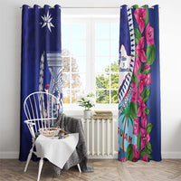 Biba Guam Liberation Day Window Curtain Tano y Chamoru Latte Stone Blue LT14 - Polynesian Pride