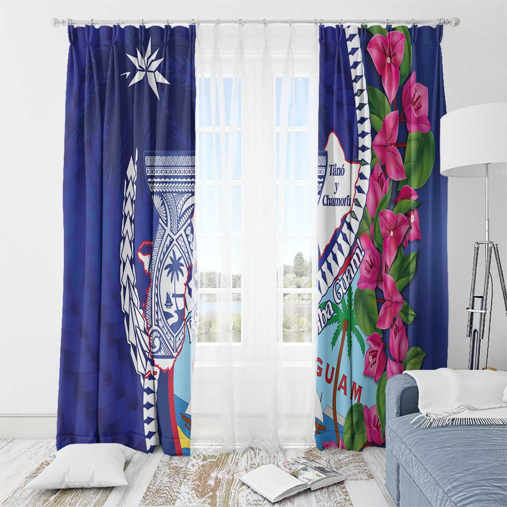 Biba Guam Liberation Day Window Curtain Tano y Chamoru Latte Stone Blue LT14 - Polynesian Pride