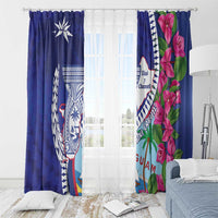 Biba Guam Liberation Day Window Curtain Tano y Chamoru Latte Stone Blue LT14 - Polynesian Pride