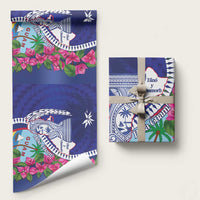Biba Guam Liberation Day Wrapping Paper Tano y Chamoru Latte Stone Blue LT14 58" × 23" Blue - Polynesian Pride