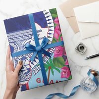 Biba Guam Liberation Day Wrapping Paper Tano y Chamoru Latte Stone Blue LT14 - Polynesian Pride