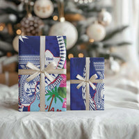 Biba Guam Liberation Day Wrapping Paper Tano y Chamoru Latte Stone Blue LT14 - Polynesian Pride