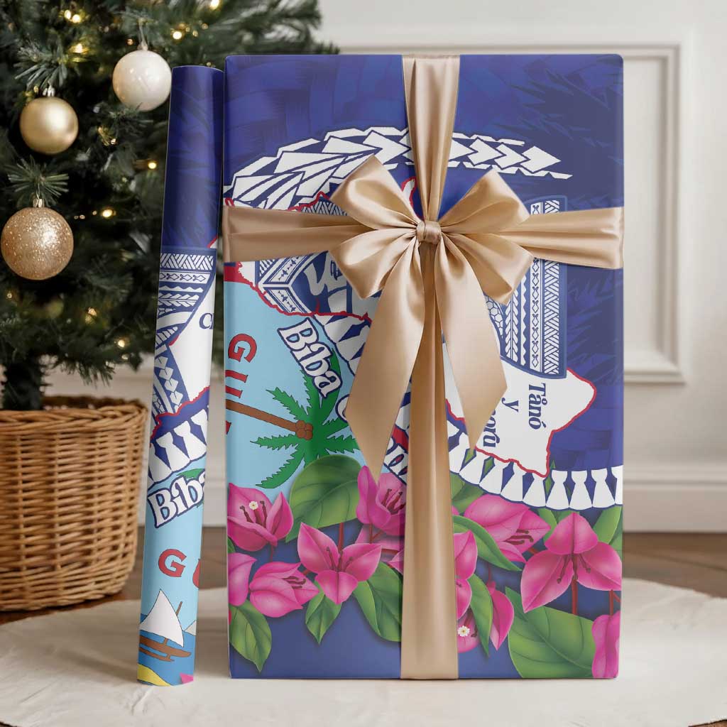 Biba Guam Liberation Day Wrapping Paper Tano y Chamoru Latte Stone Blue LT14 - Polynesian Pride