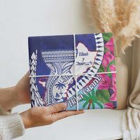 Biba Guam Liberation Day Wrapping Paper Tano y Chamoru Latte Stone Blue LT14 - Polynesian Pride