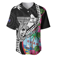 Biba Guam Liberation Day Baseball Jersey Tano y Chamoru Latte Stone Black LT14 Black - Polynesian Pride