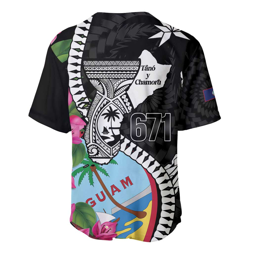 Biba Guam Liberation Day Baseball Jersey Tano y Chamoru Latte Stone Black LT14 - Polynesian Pride