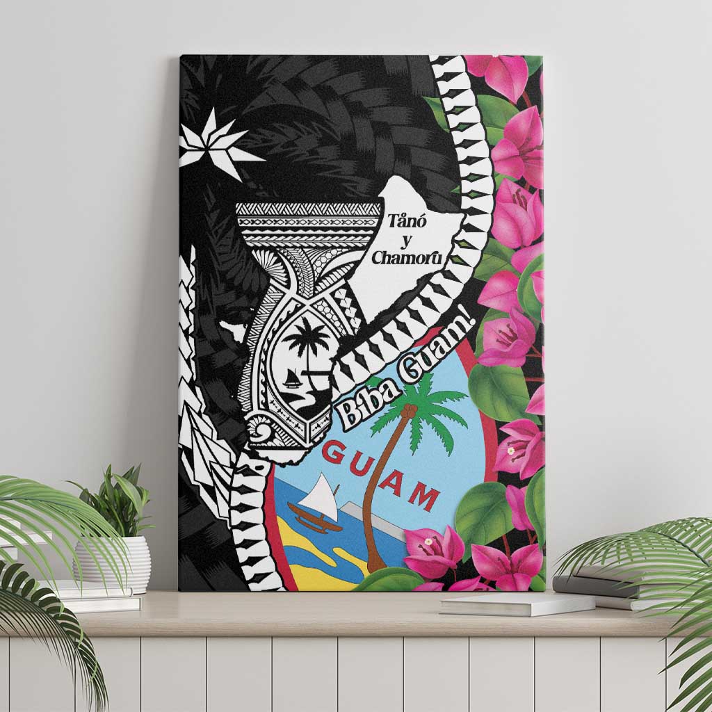 Biba Guam Liberation Day Canvas Wall Art Tano y Chamoru Latte Stone Black LT14 - Polynesian Pride