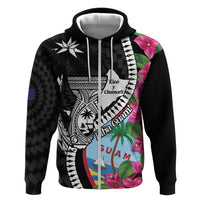 Biba Guam Liberation Day Hoodie Tano y Chamoru Latte Stone Black LT14 Zip Hoodie Black - Polynesian Pride