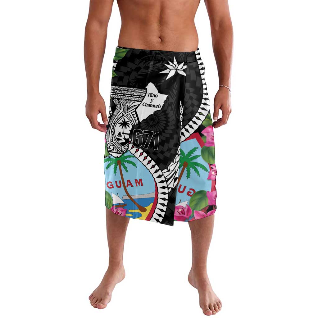 Biba Guam Liberation Day Lavalava Tano y Chamoru Latte Stone Black LT14 Black - Polynesian Pride