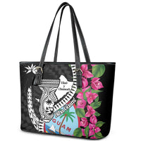 Biba Guam Liberation Day Leather Tote Bag Tano y Chamoru Latte Stone Black LT14 - Polynesian Pride