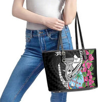 Biba Guam Liberation Day Leather Tote Bag Tano y Chamoru Latte Stone Black LT14 - Polynesian Pride