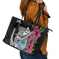 Biba Guam Liberation Day Leather Tote Bag Tano y Chamoru Latte Stone Black LT14 - Polynesian Pride