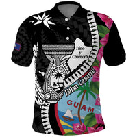 Biba Guam Liberation Day Polo Shirt Tano y Chamoru Latte Stone Black LT14 Black - Polynesian Pride