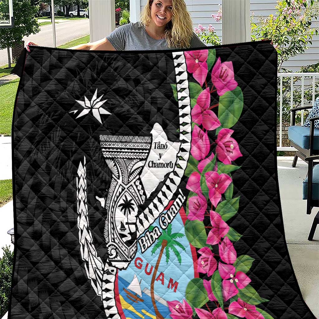 Biba Guam Liberation Day Quilt Tano y Chamoru Latte Stone Black LT14 Black - Polynesian Pride