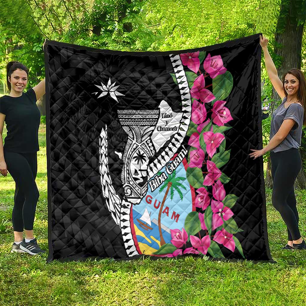 Biba Guam Liberation Day Quilt Tano y Chamoru Latte Stone Black LT14 - Polynesian Pride