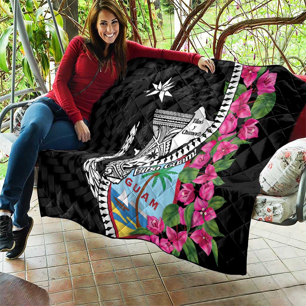 Biba Guam Liberation Day Quilt Tano y Chamoru Latte Stone Black LT14 - Polynesian Pride