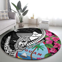 Biba Guam Liberation Day Round Carpet Tano y Chamoru Latte Stone Black LT14 - Polynesian Pride