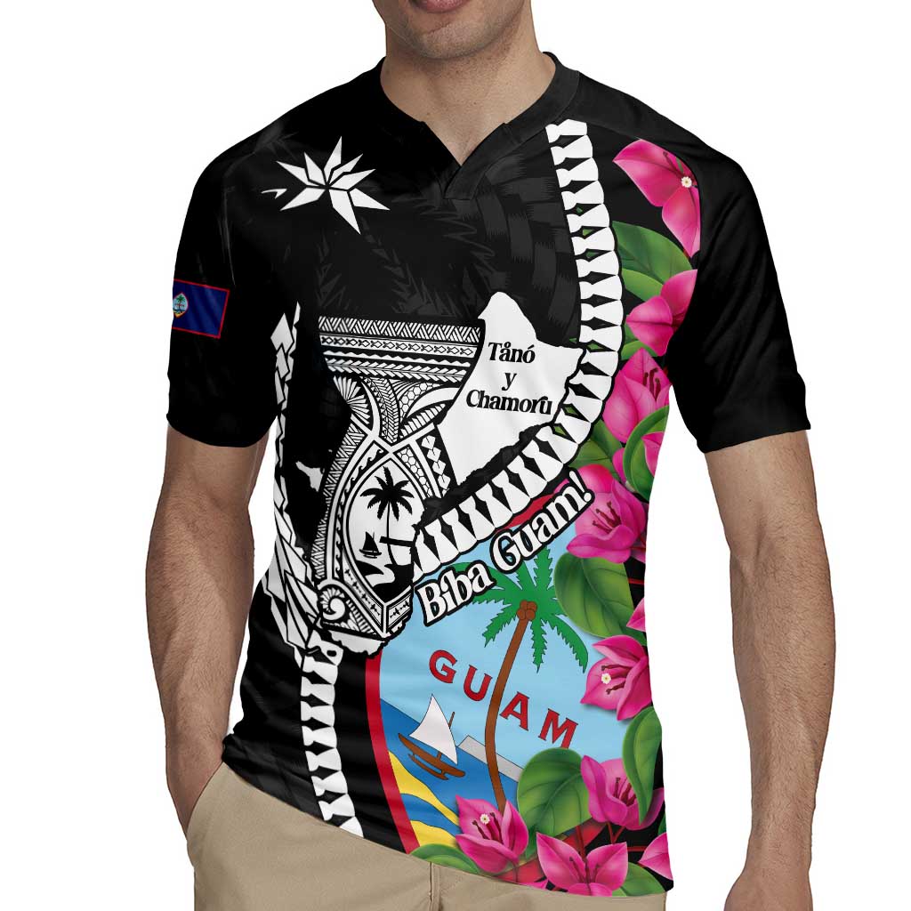 Biba Guam Liberation Day Rugby Jersey Tano y Chamoru Latte Stone Black LT14 - Polynesian Pride