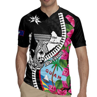 Biba Guam Liberation Day Rugby Jersey Tano y Chamoru Latte Stone Black LT14 - Polynesian Pride