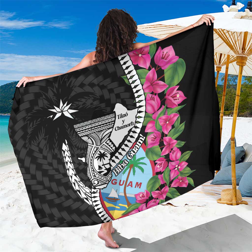 Biba Guam Liberation Day Sarong Tano y Chamoru Latte Stone Black LT14 One Size 44 x 66 inches Black - Polynesian Pride
